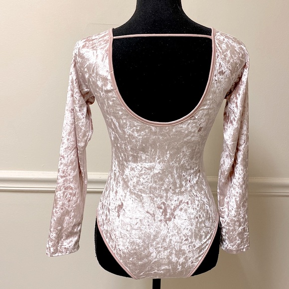 Light Pink Velvet Velour Body Suit - Picture 14 of 16